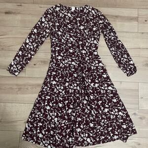 Vintage J Crew Prairie Dress Size 4 Button Down 90s Rayon Y2K USA Cottage